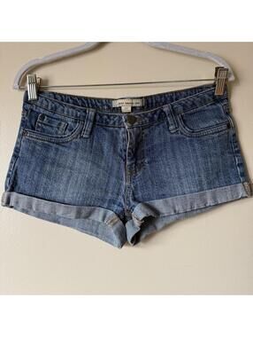 Y2K Forever 21 Denim Shorts Low Rise Cuffed Mini Jean Shorts Size 27 (31”)